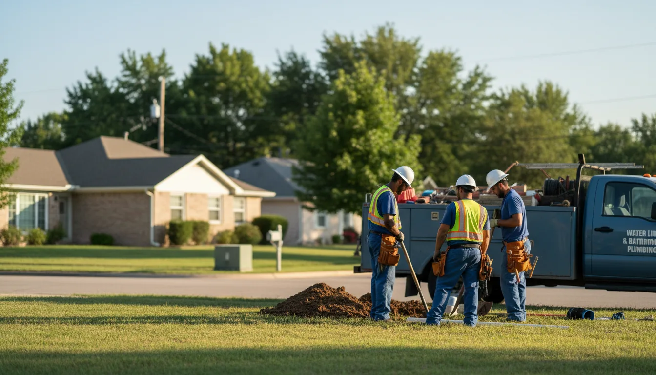 Residential water line and bathroom plumbing service in Ballinger, TX